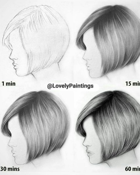 Прическа каре нарисовать