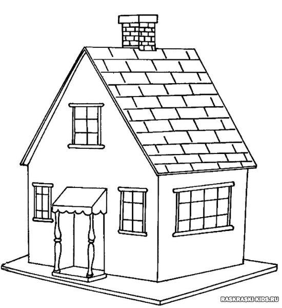 Дом раскраска для детей