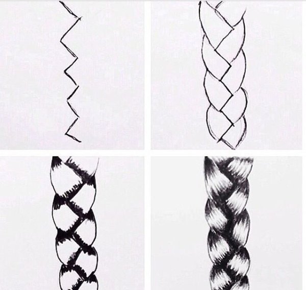 Как нарисовать косичку легко