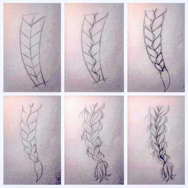 Нарисовать косичку