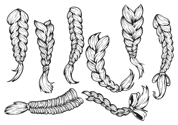 Девочка с косичками рисунок