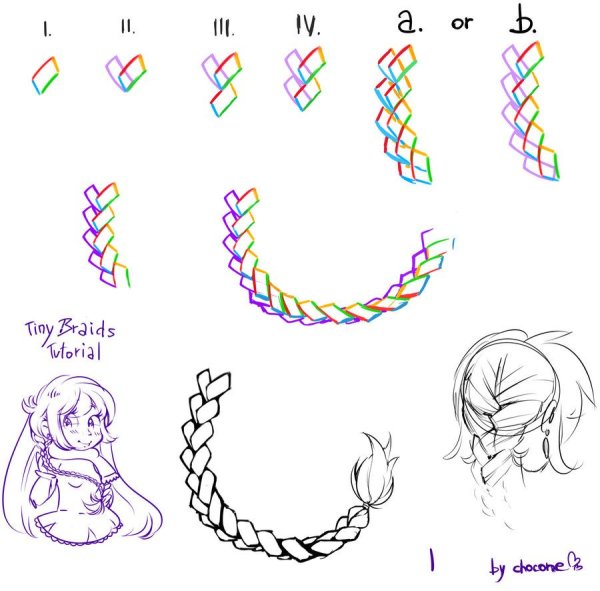 Рисование локонов волос