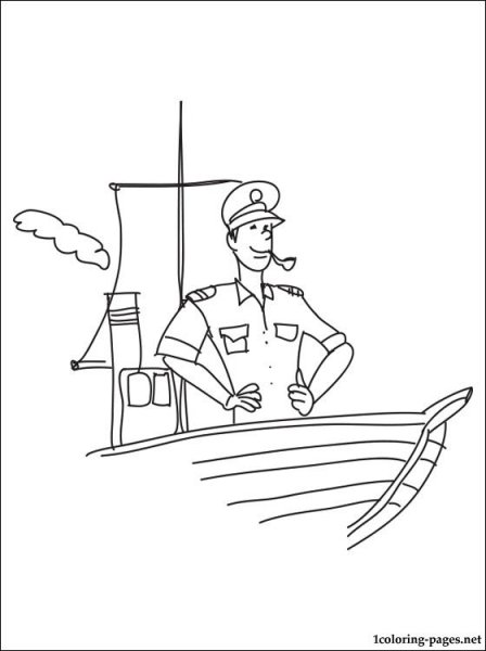 Капитан раскраска для детей