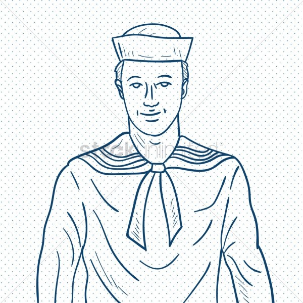 Моряк раскраска для малышей