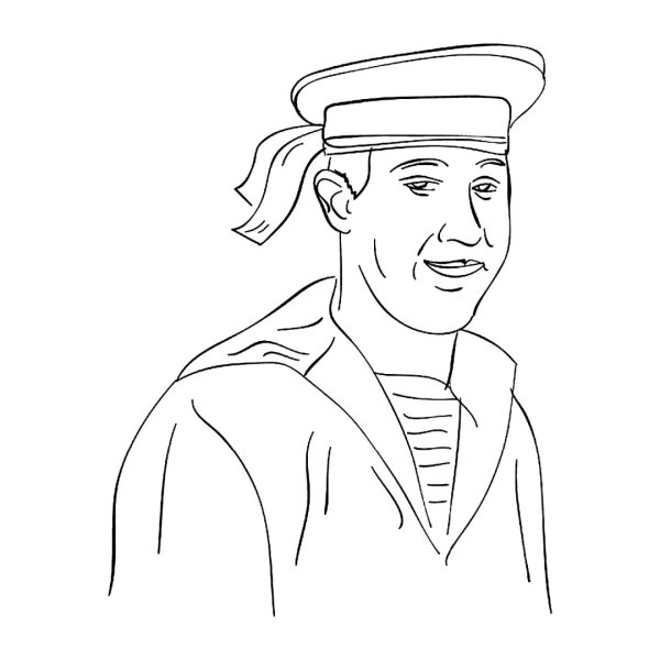 Моряк раскраска для детей