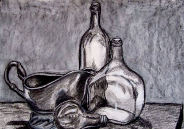 Натюрморт углем