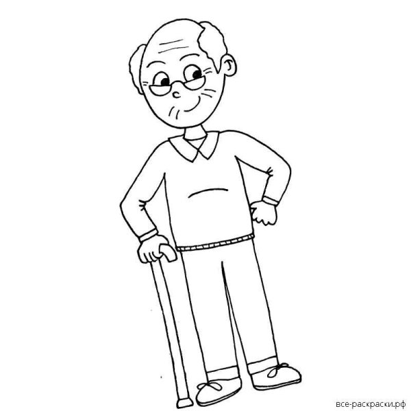 Дедушка карандашом