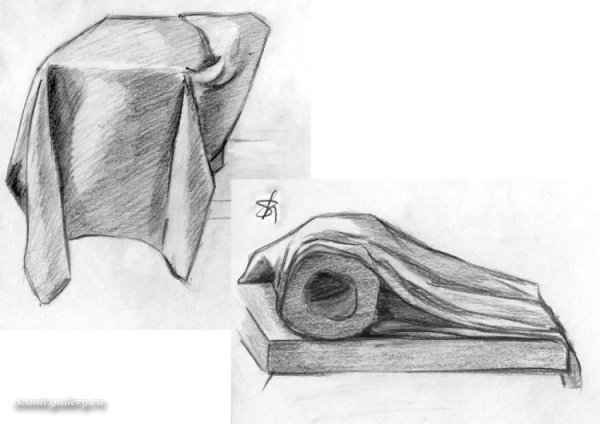 Этапы рисования драпировки
