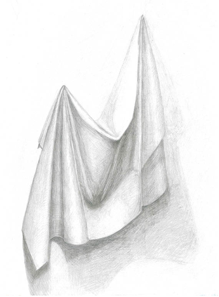 Академический рисунок конструктивный драпировка
