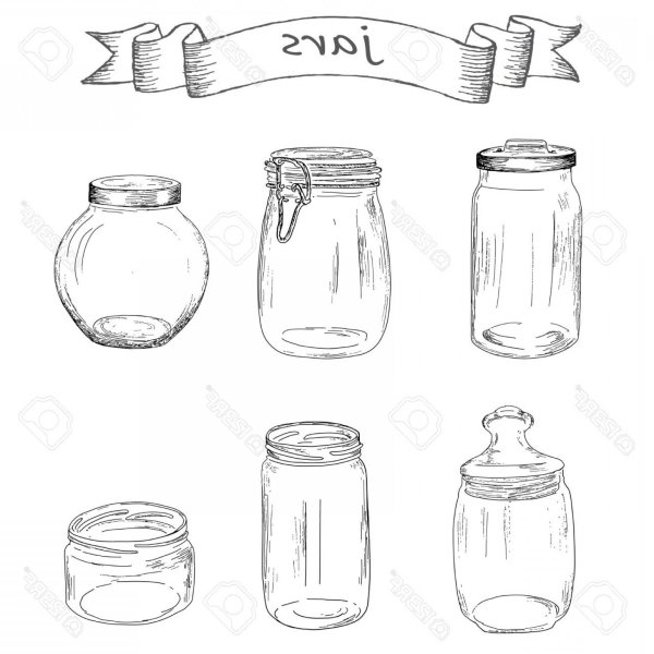 Прозрачные баночки в графике