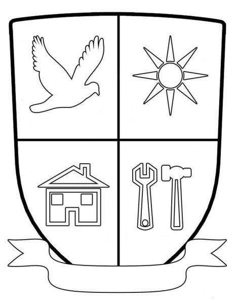 Герб Хогвартса контур