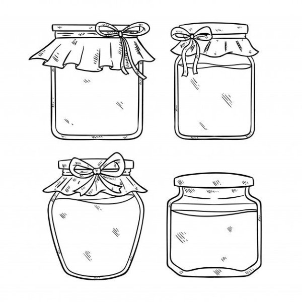 Банка с вареньем раскраска для детей