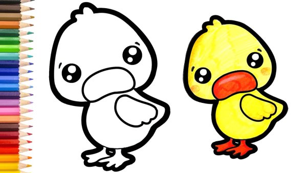 Как нарисовать утенка для детей 8 лет