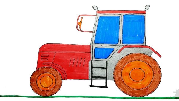 Игрушка трактор рисунок карандашом для детей