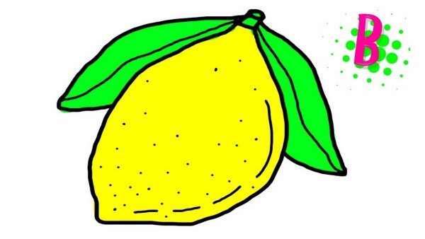 Лимон рисунок для детей