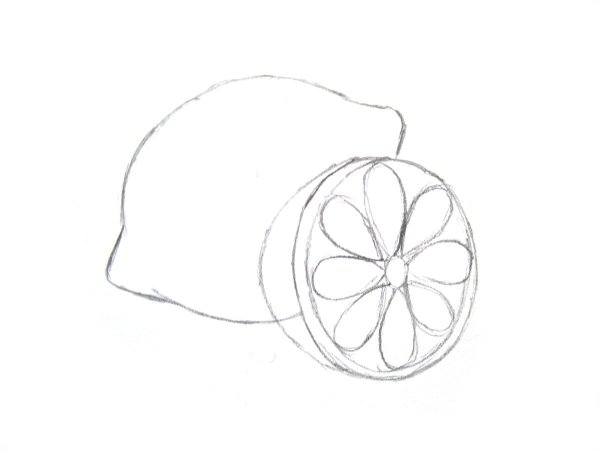 Фрукты простым карандашом