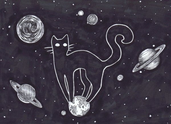 Детский рисунок космос