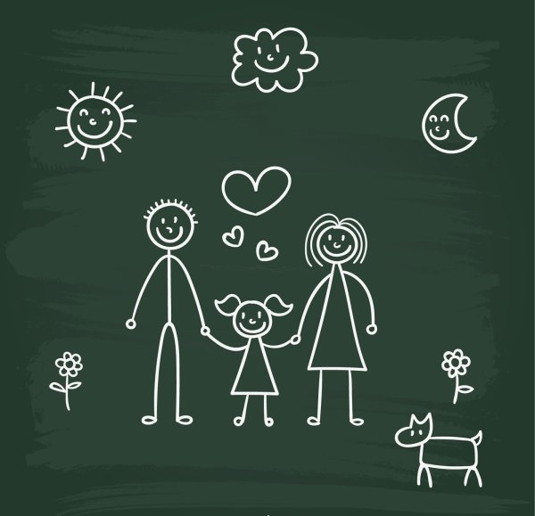 Простые рисунки на доске