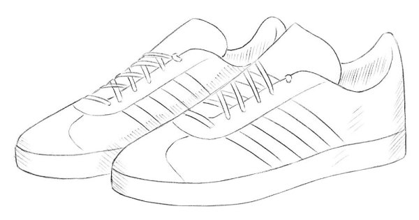 Кроссовки простым карандашом