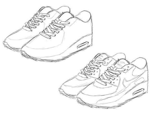 Кроссовки рисунок для срисовки