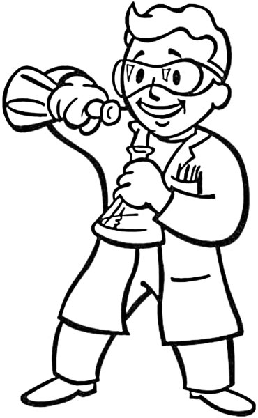 Ученый раскраска для детей