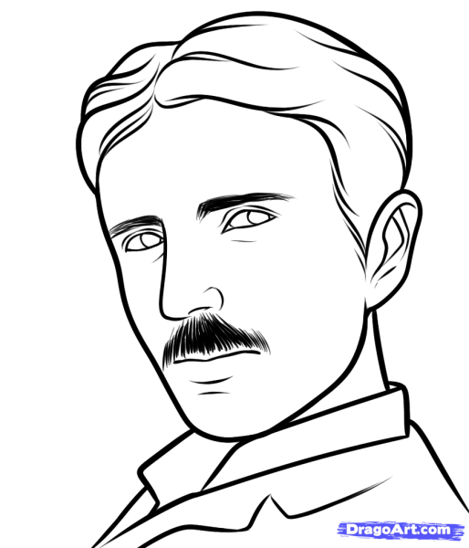 Никола Тесла рисунок