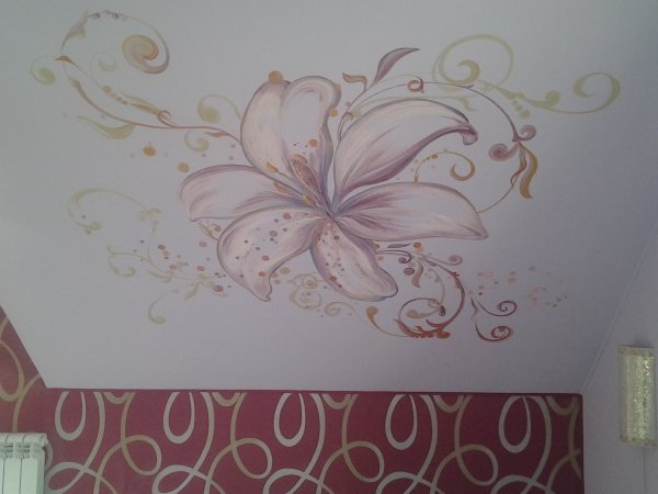 Рисунки на потолке краской