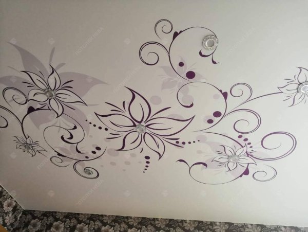 Натяжные потолки матовые с рисунком