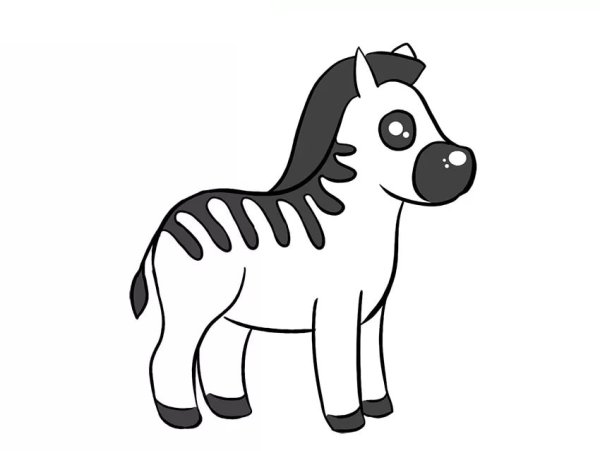 Зебра раскраска для малышей