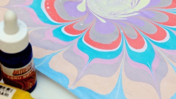 Эбру узор зеленый