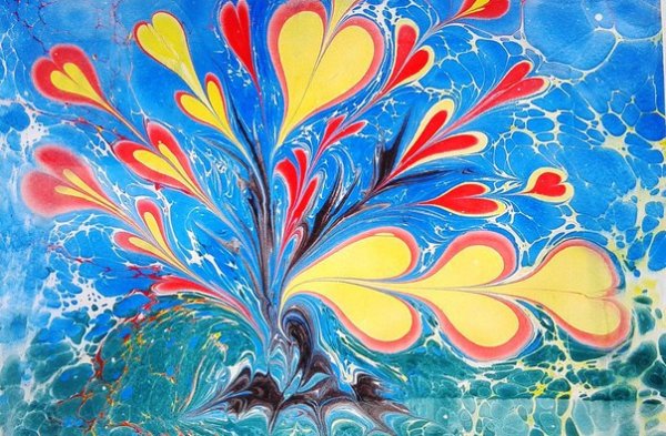 Рисование на воде эбру