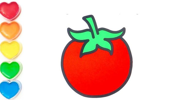 Рисование помидор с малышами