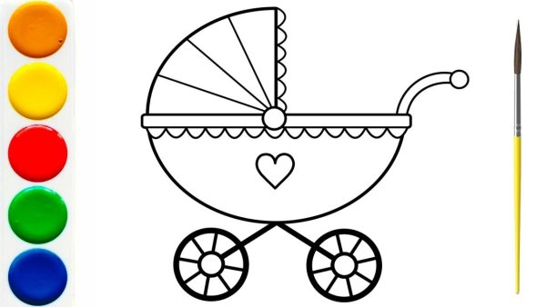Раскраска коляска