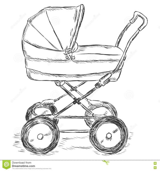 Малыш в коляске эскиз