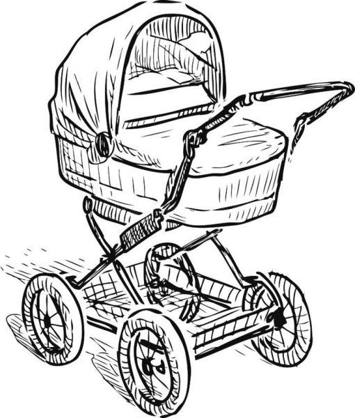 Малыш в коляске эскиз