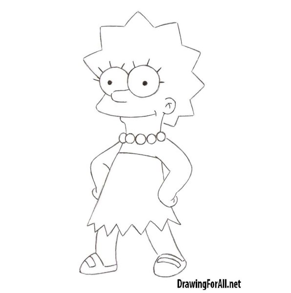 Мардж симпсон рисунок карандашом