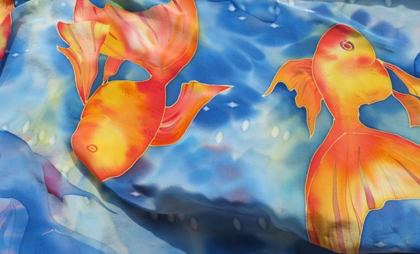 Холодный батик Золотая рыбка