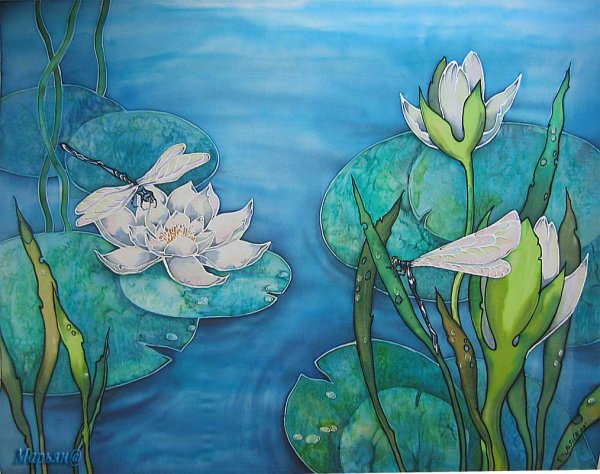 Батик кувшинки горячий батик