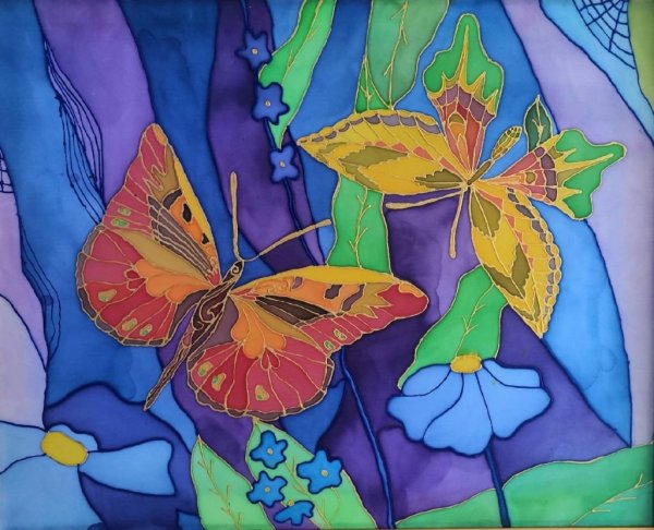 Холодный батик на ткани