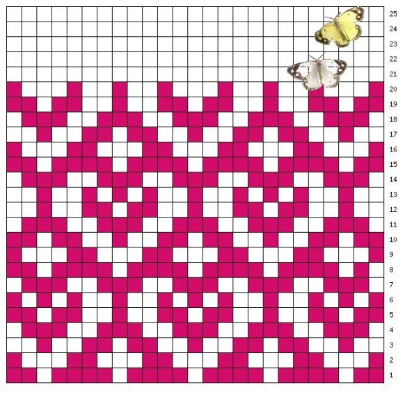 Двухцветный узор по клеточкам