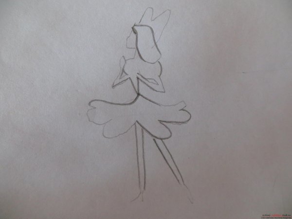 Дюймовочка рисунок карандашом