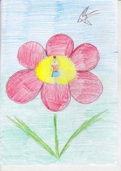 Рисование Дюймовочки