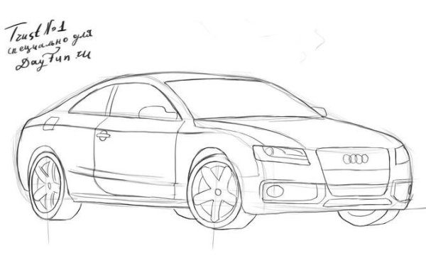 Ауди а5 карандашом