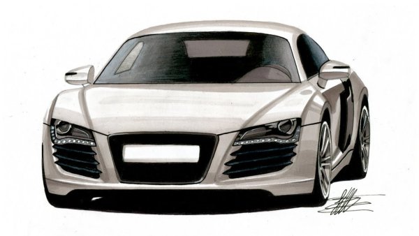 Ауди р8 карандашом