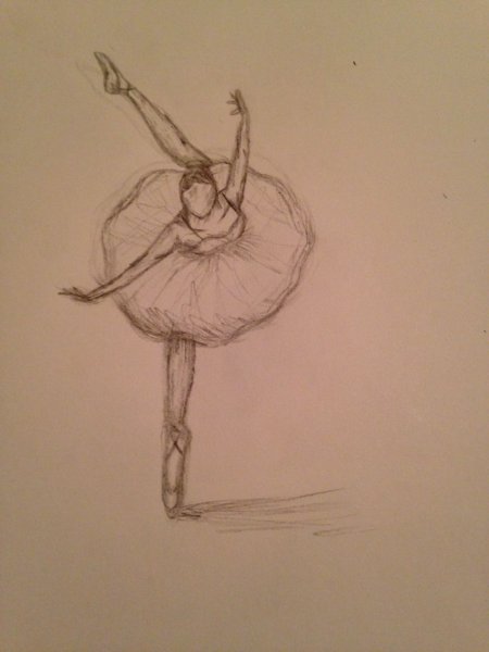 Нарисовать балерину карандашом