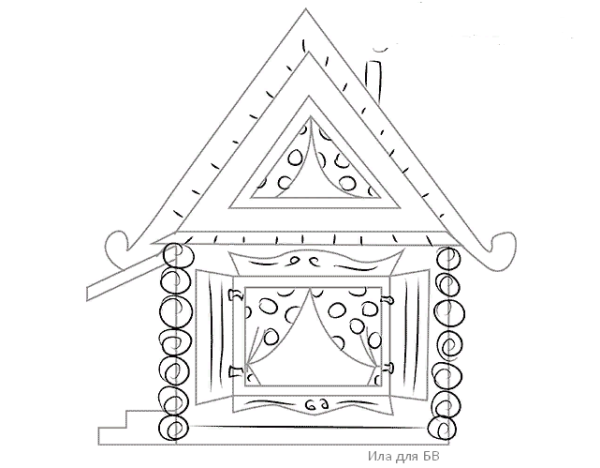 Рисование сказочный домик Теремок