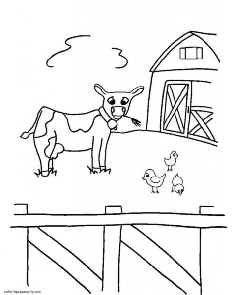 Ферма раскраска для малышей