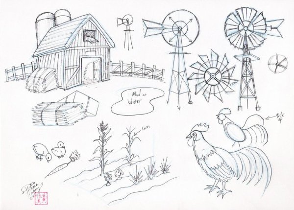 Ферма рисунок карандашом