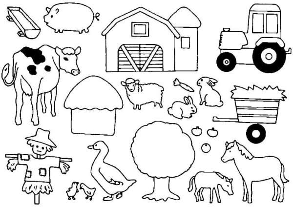 Раскраска животные на ферме