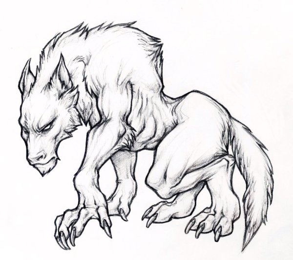 Оборотень рисунок карандашом